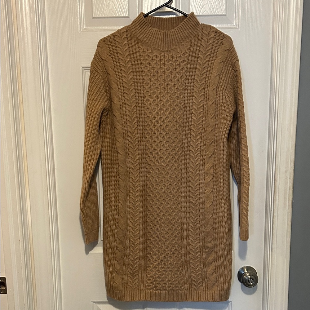 NWT Banana Republic Cable Knit Tan Sweater Dress, Size XS